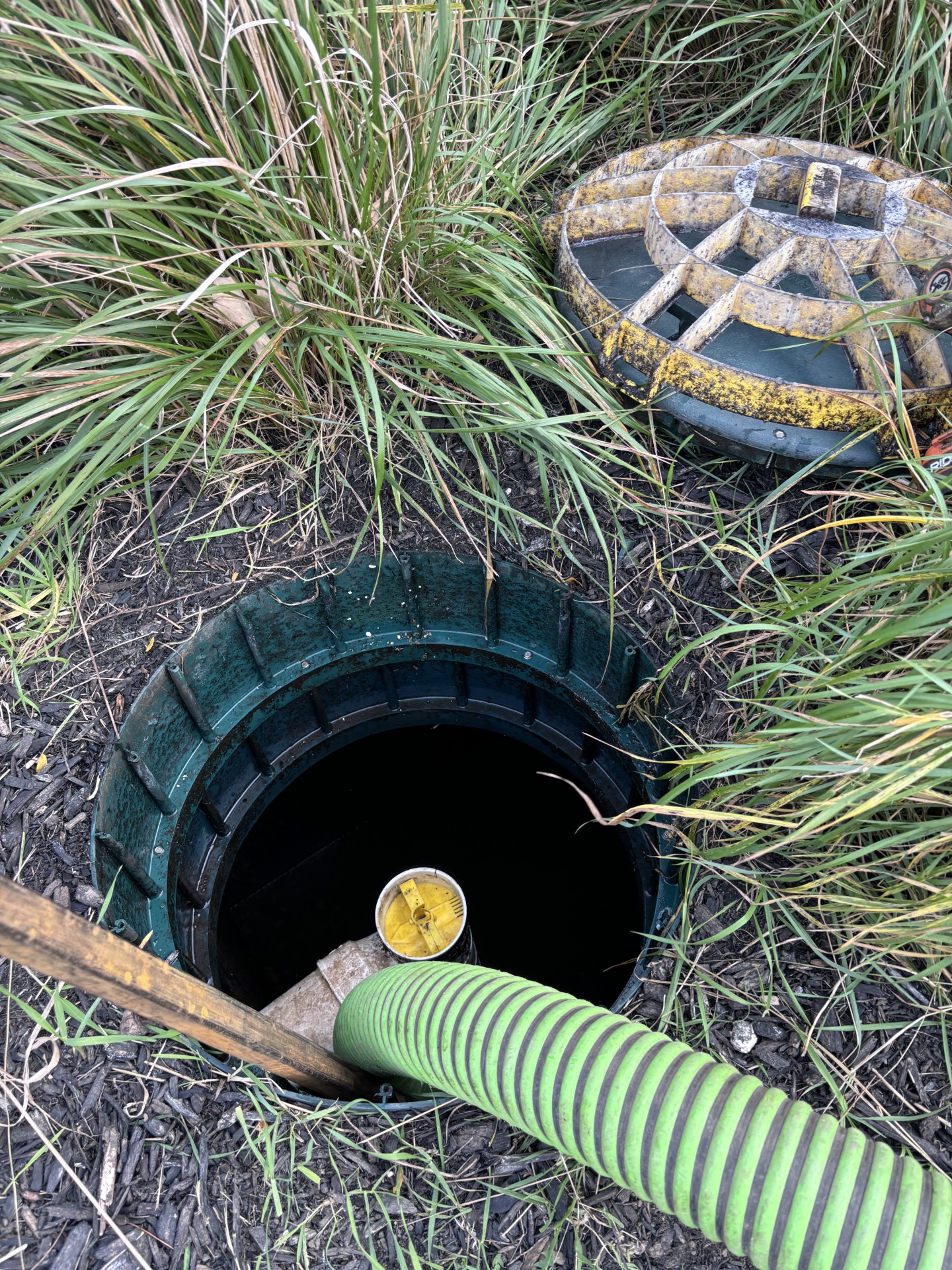 Septic tank being pumped