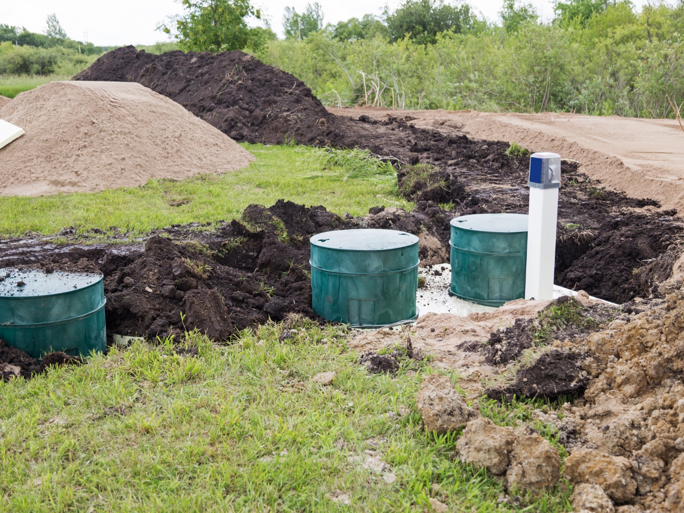 Septic system being installed